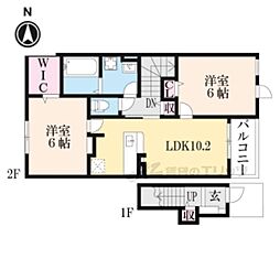 プレッソ橿原2 2LDKの間取図画像