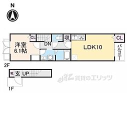 ベル・ミニョン 1LDKの間取図画像