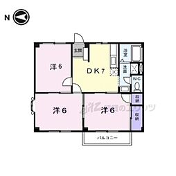 ブランドール土谷2 3DKの間取図画像
