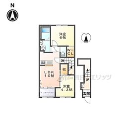モア・イースト7 2LDKの間取図画像