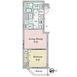 日神デュオステージ新中野 1LDKの間取図画像