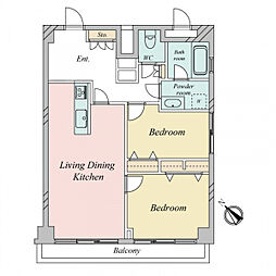 シティマンション東中野 2LDKの間取り