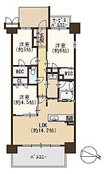 グランドデュオ三国ヶ丘サウスリッジ 3LDKの間取図画像