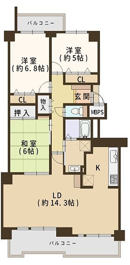 3LDK 間取り
