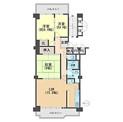 ネオコーポ茨木 3LDKの間取図画像