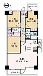 グラン・ドムール茨木 3LDKの間取図画像