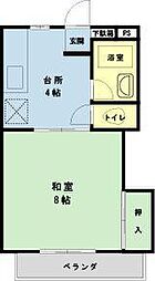 東京メトロ東西線 浦安駅 徒歩12分の賃貸マンション 1階1Kの間取り