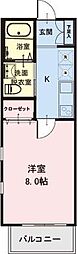 デリエ浦安 1階1Kの間取り