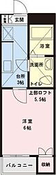 リバーコート 1Kの間取図画像