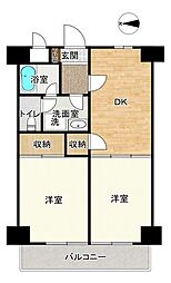 ウッディライフお花茶屋 2DKの間取図画像