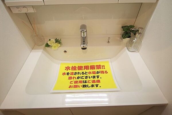 【洗面台】毎日気持ちよく身支度が行える、清潔感あふれる洗面化粧台。