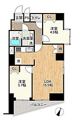 アドリーム西新井 2LDKの間取図画像