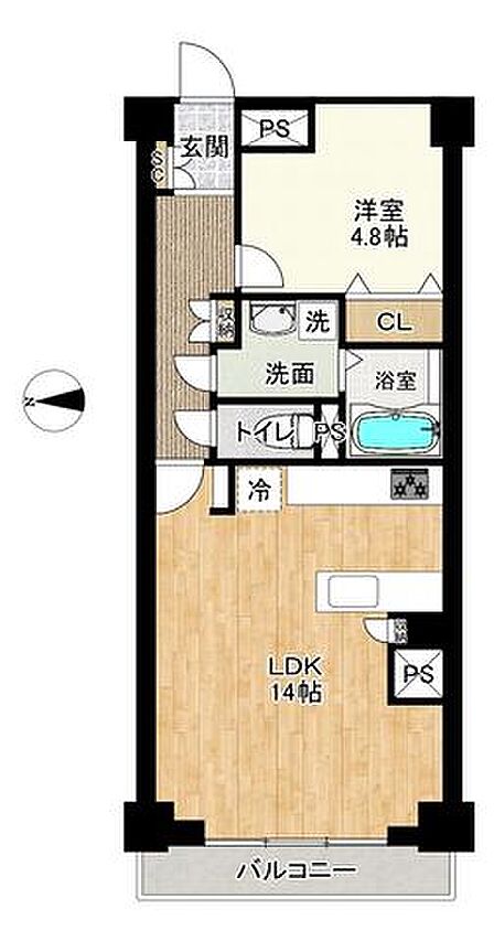 1LDK 間取り
