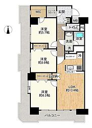 ライオンズプラザ北綾瀬 3LDKの間取図画像