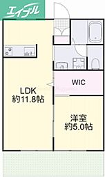 グランベルデウィン 1LDKの間取図画像