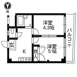 M'プラザ津田駅前七番館 2Kの間取図画像