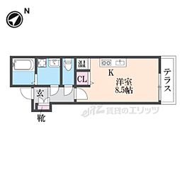 アート徳庵 1階1Kの間取り