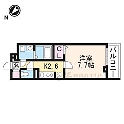京阪本線 牧野駅 徒歩17分の賃貸アパート 2階1Kの間取り