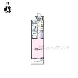 リエゾン学園前 1階1Kの間取り