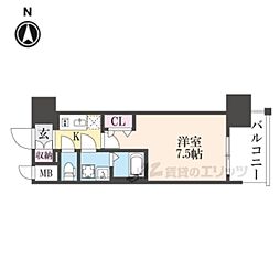 Osaka Metro中央線 長田駅 徒歩10分の賃貸マンション 8階1Kの間取り