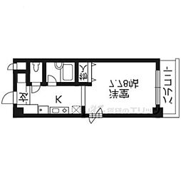 京阪本線 樟葉駅 徒歩3分の賃貸マンション 4階1Kの間取り