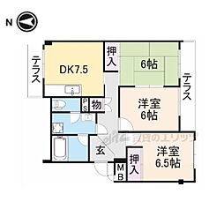 サンパレス大神 1階3DKの間取り