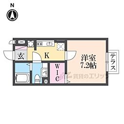 エムセジュール 1階1Kの間取り