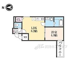 グラン　ロイヤル 2階1LDKの間取り