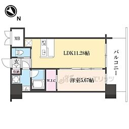 JR片町線(学研都市線) 放出駅 徒歩9分の賃貸マンション 15階1LDKの間取り