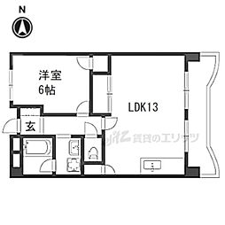 グランデあんご 9階1LDKの間取り
