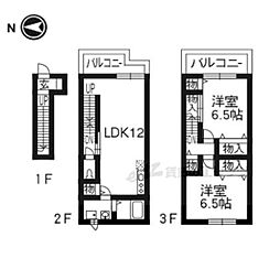 アルカザーレふじ 1階2LDKの間取り