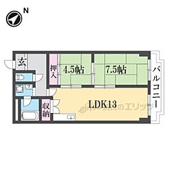 アメニティーコート 2LDKの間取図画像