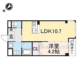 ＧｅｍｉｎｉI 2階1LDKの間取り