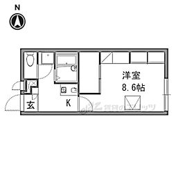 レオパレス新家 1Kの間取図画像