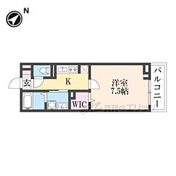 ハイドレンジア 2階1Kの間取り