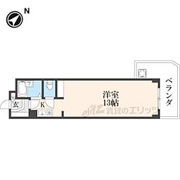 シャンテムーラン 1階ワンルームの間取り