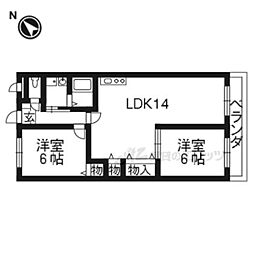 レオハイム津田2 2LDKの間取図画像