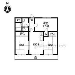 ハイメゾン中西B棟 3DKの間取図画像