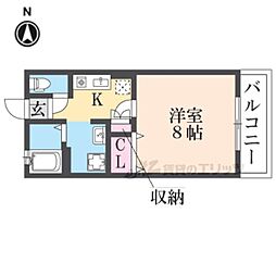 K'sハウス 1Kの間取図画像