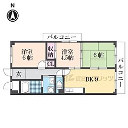 グランデール 3LDKの間取図画像
