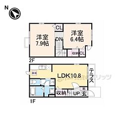 ユーアイ・ハイツ池田2 2LDKの間取図画像