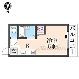 シャンテー中宮 ワンルームの間取図画像