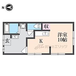 さつき荘南棟 ワンルームの間取図画像