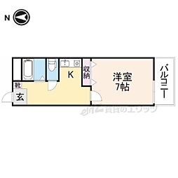 メゾン金城 1Kの間取図画像