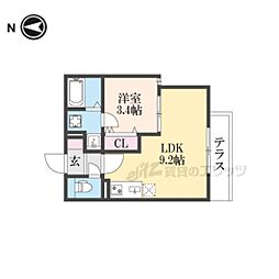 リテラス光善寺 1LDKの間取図画像