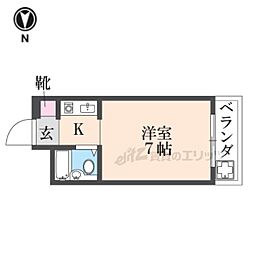 エスポワール御殿山 1Kの間取図画像