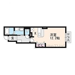 エトワールバレー1 ワンルームの間取図画像