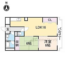グランドールK 2LDKの間取図画像