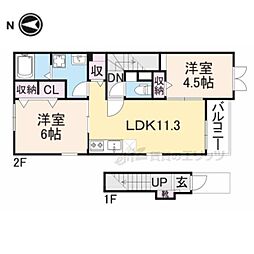 パークサイドエックス4 2LDKの間取図画像