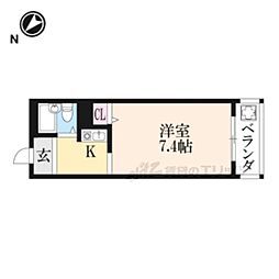ハイコーポ京阪 1Kの間取図画像